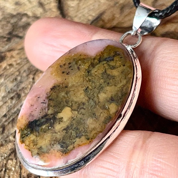 Beautiful Pino & Brown Peruvian Opal Pendant 2” - Picture 7 of 12